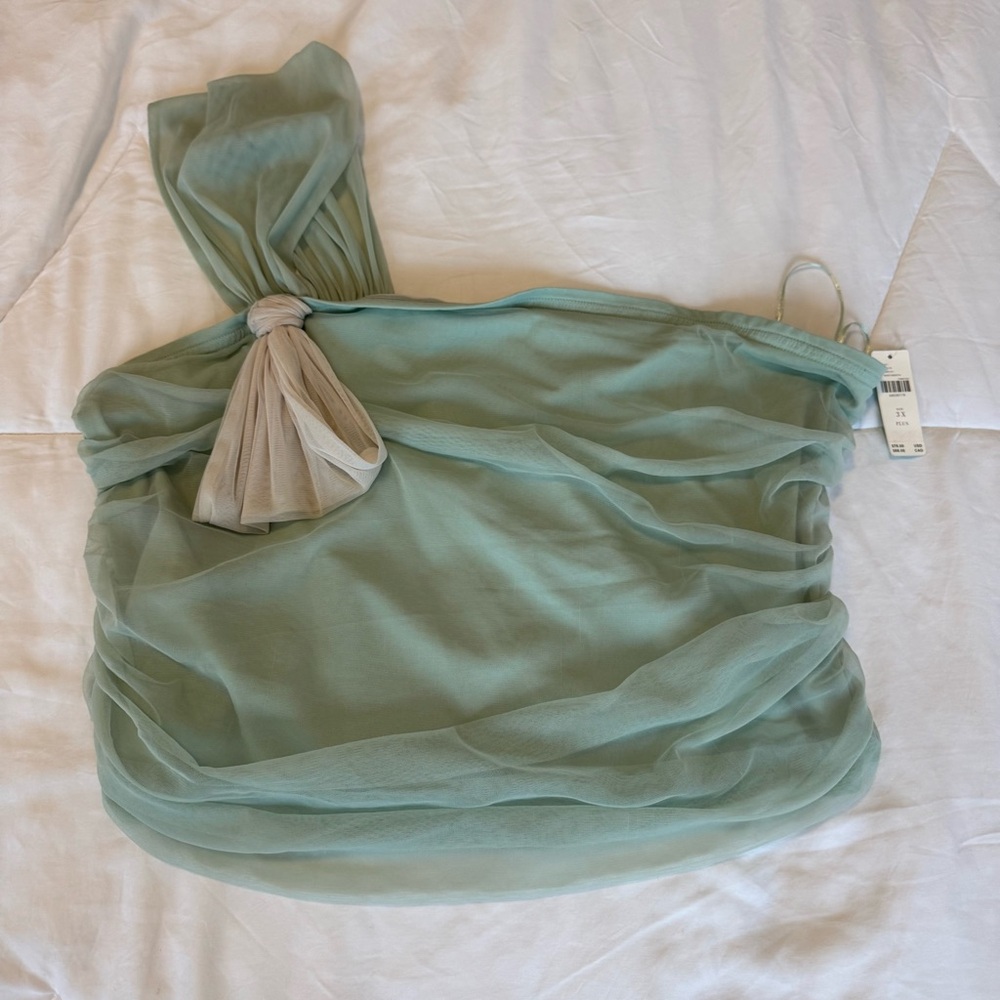 Anthropologie One Shoulder Tulle Top